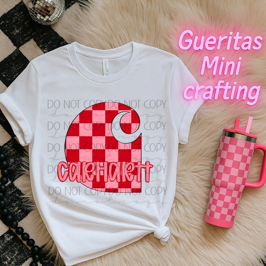 Pink Checkered Tshirt