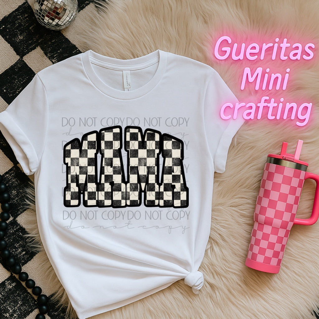 Mama Checkered Tshirt