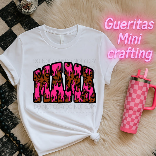 Mama Pink Flame Tshirt