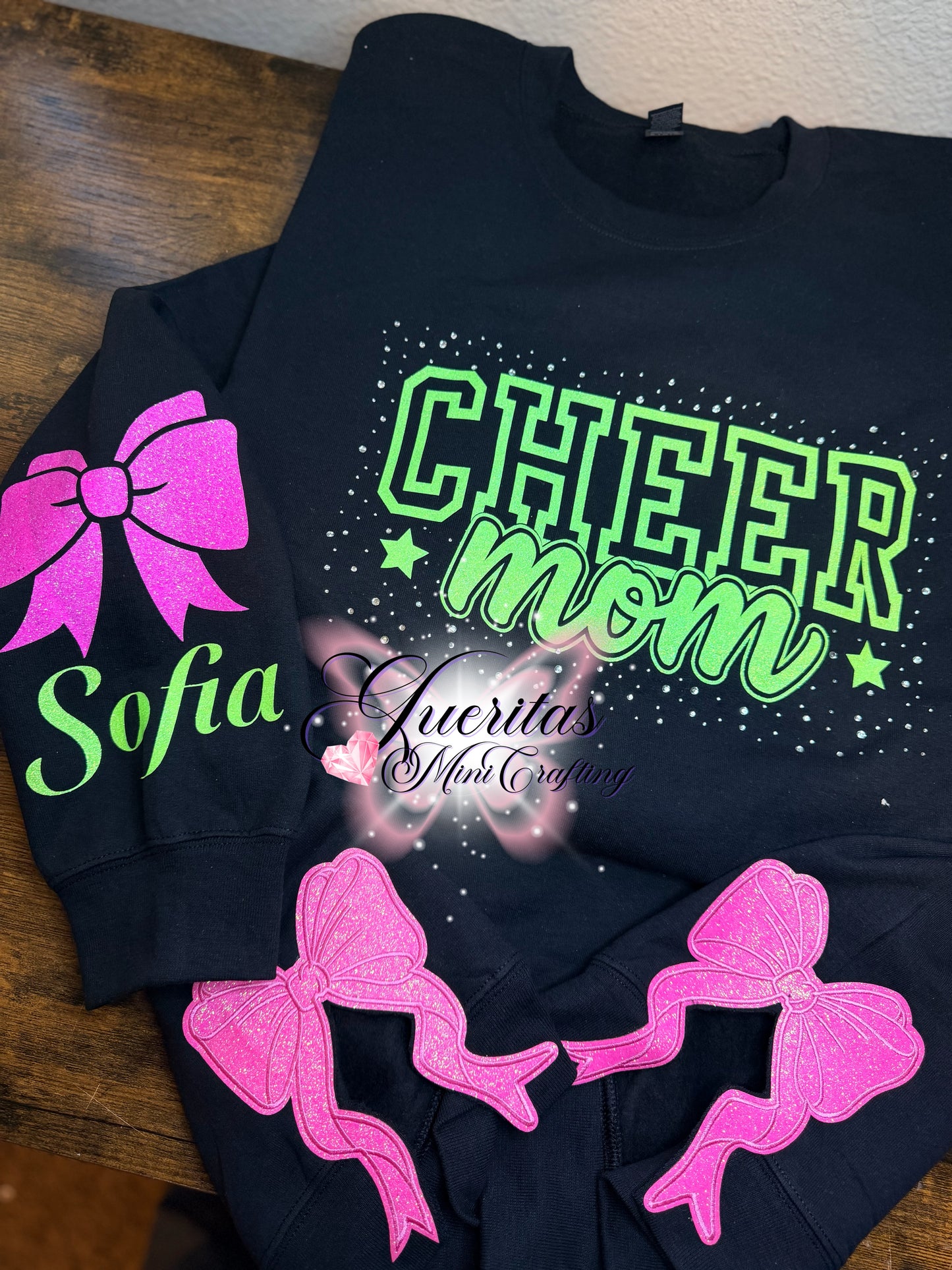 Cheer Mama Glitter  w/Side bows