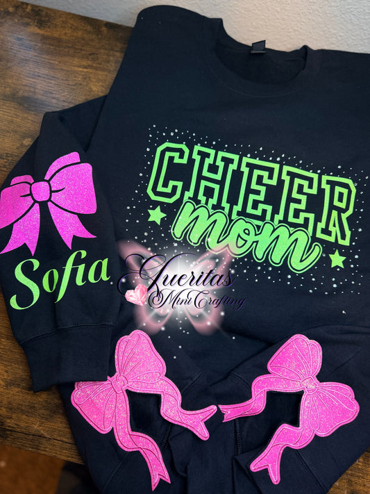 Cheer Mama Glitter  w/Side bows