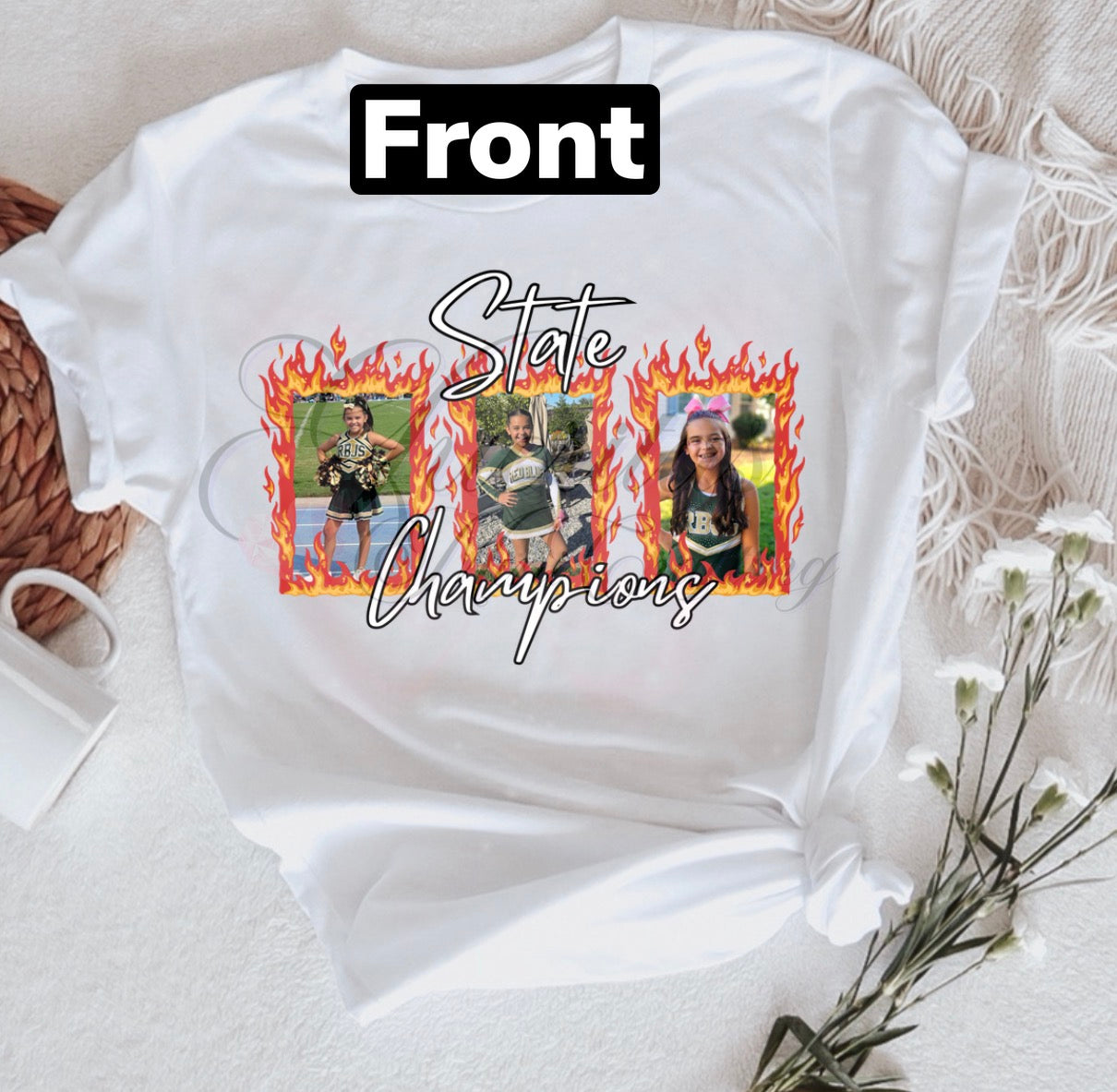Custom Flame Cheer Tshirt